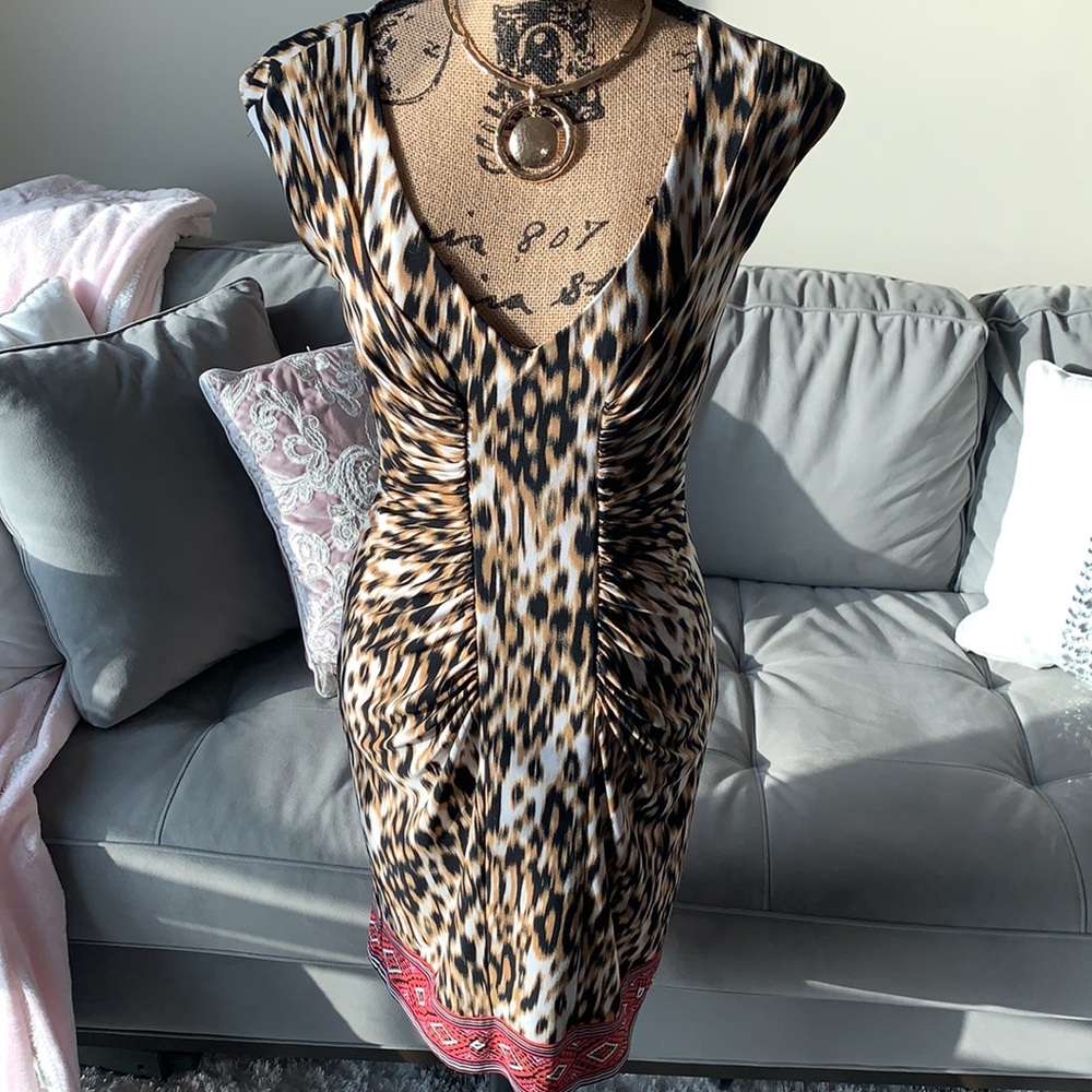 Boston Proper animal print sexy dress.